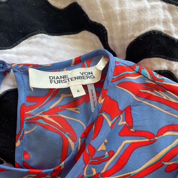 DVF Diane von Furstenberg long sleeve keyhole back drawstring dress - Picture 5 of 6